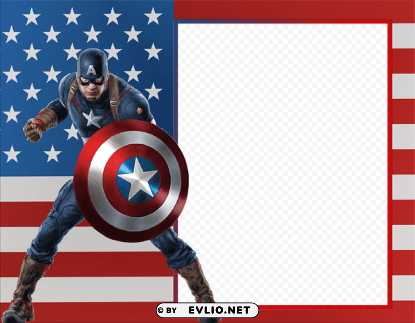 captain america transparent photo frame PNG graphics with clear alpha channel collection