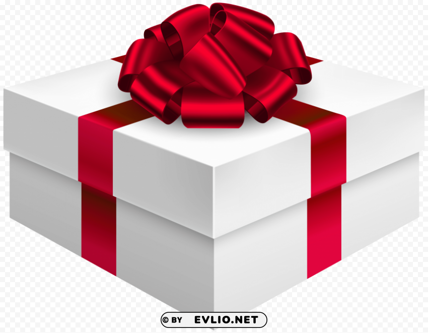gift box with bow in red Isolated Item with Clear Background PNG