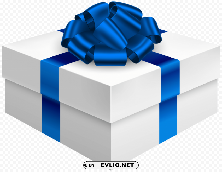 gift box with dark blue bow Isolated Item with HighResolution Transparent PNG