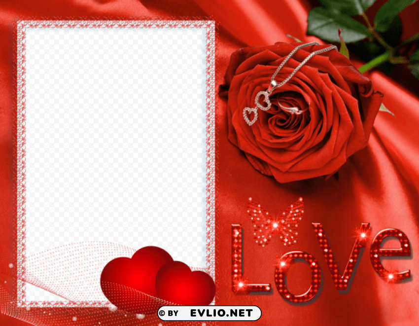 Loveframe With Rose PNG Images With No Limitations