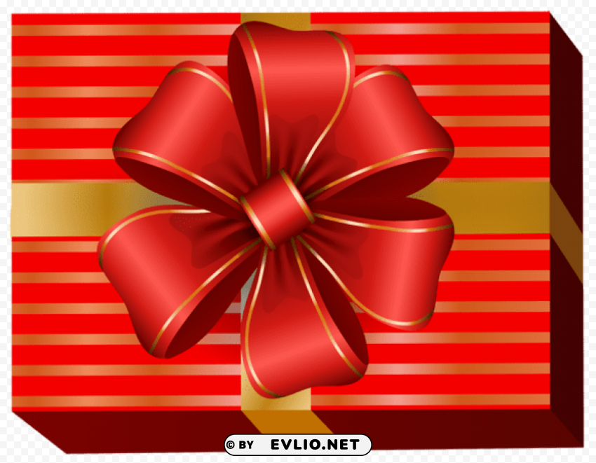 red gift box Isolated Artwork in Transparent PNG Format
