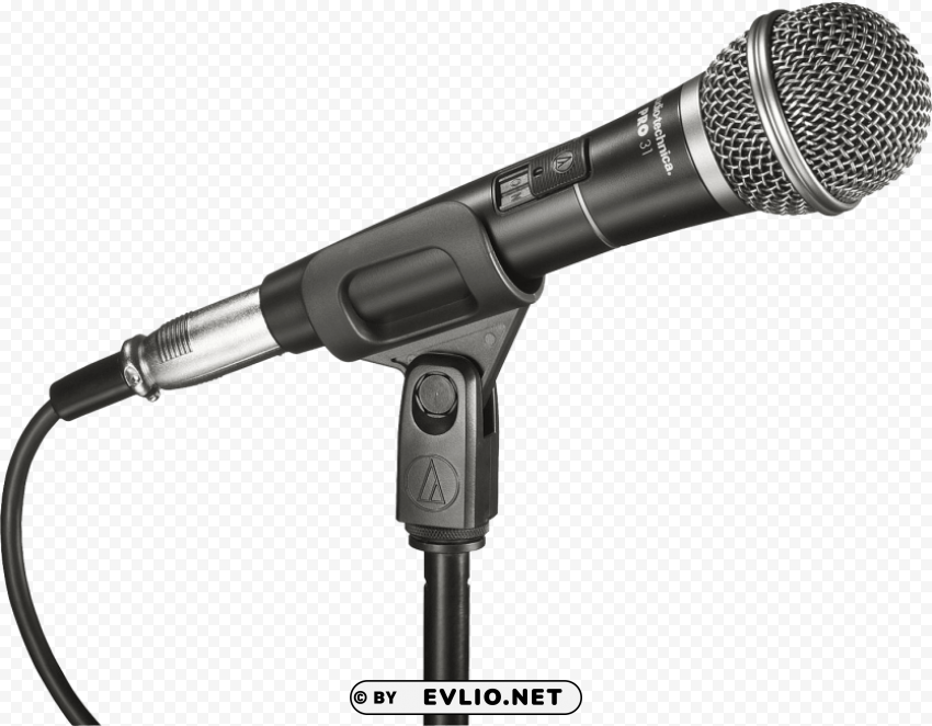 Black Audio Microphone Clean Background Isolated PNG Graphic