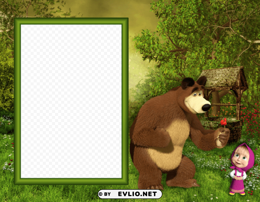 Masha And The Bear Kids Photo Frame Free Download PNG Images With Alpha Channel