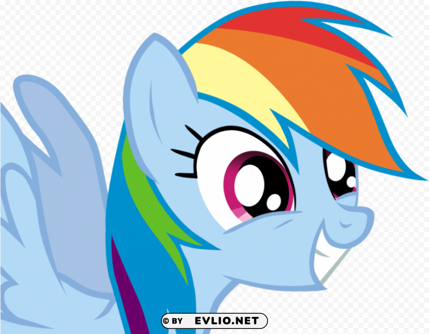 mlp rainbow dash smile Isolated Item with Transparent Background PNG