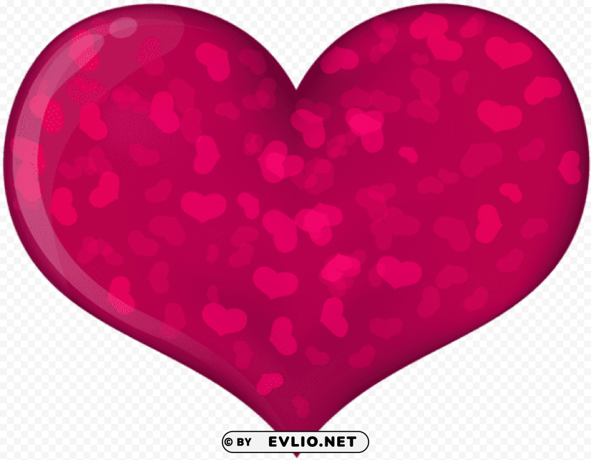 pink heart with hearts Isolated PNG Element with Clear Transparency