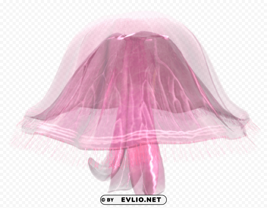 Pink Jellyfish Clear Background Isolated PNG Illustration