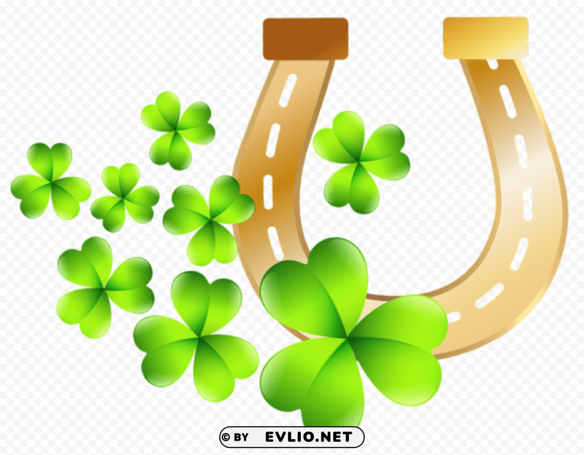 st patrick's day horseshoe PNG graphics with clear alpha channel selection