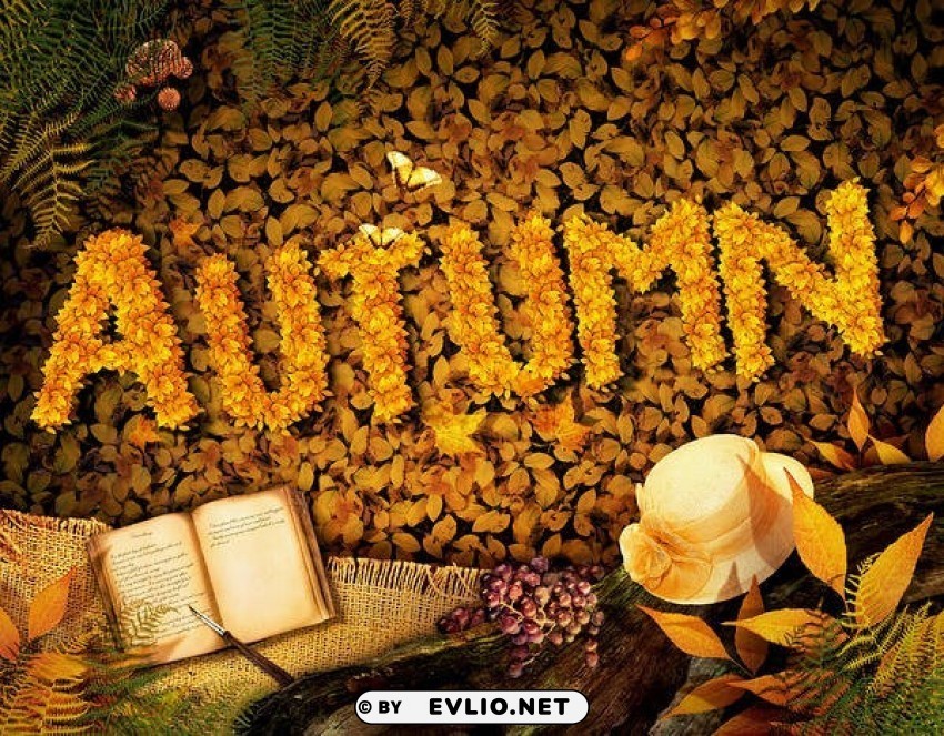 autumnwith book Isolated Subject with Clear Transparent PNG