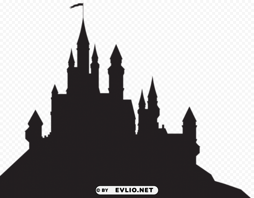 castle silhouette Transparent Background Isolated PNG Icon
