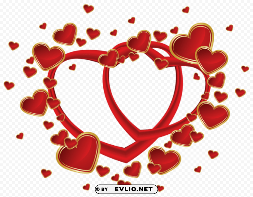 transparent red hearts PNG images for editing