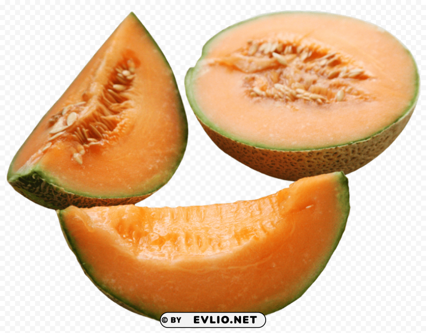 Cantaloupe Slices Isolated Character On HighResolution PNG