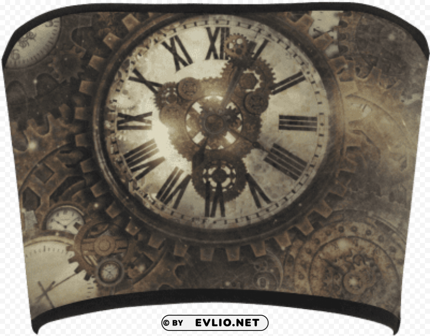 vintage steampunk clocks oval ornament PNG images without watermarks