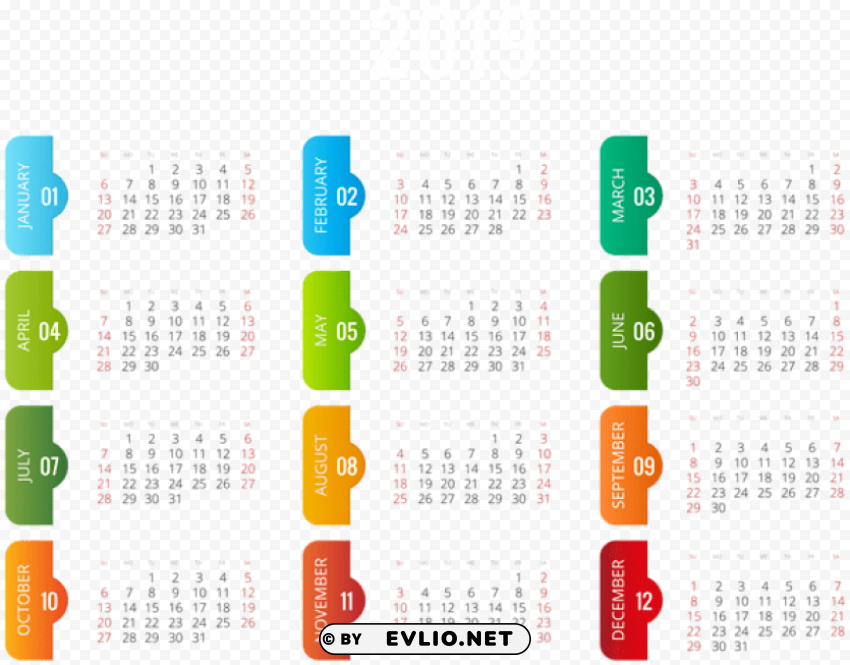 2019 Calendar Isolated PNG On Transparent Background