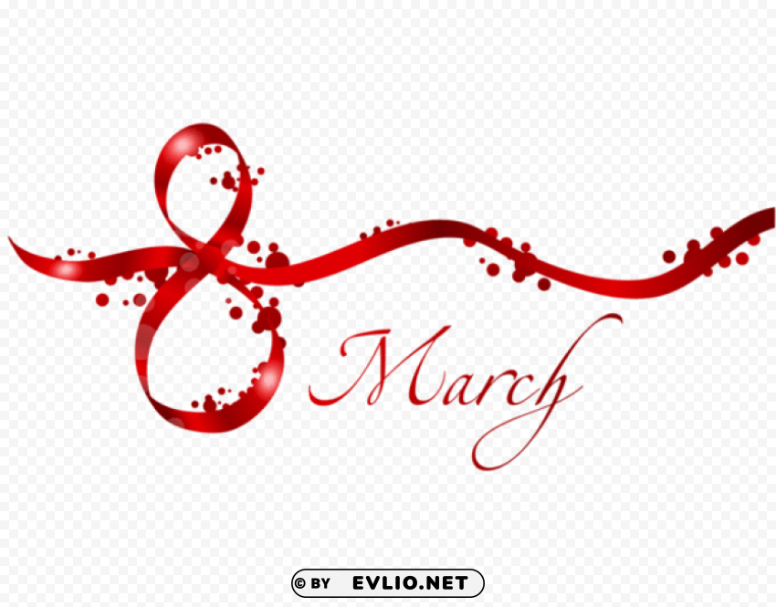 8 march red text decor HighResolution Transparent PNG Isolated Element