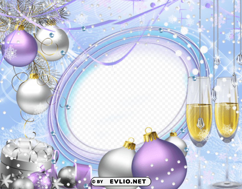 beautiful blue christmasframe PNG with no registration needed
