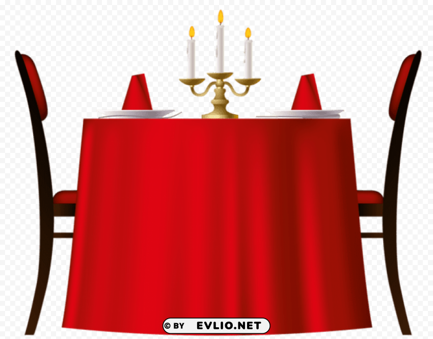 red romantic table HighQuality PNG Isolated Illustration