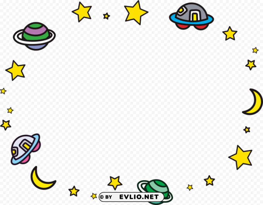 Space planet border Transparent Background PNG Isolated Element