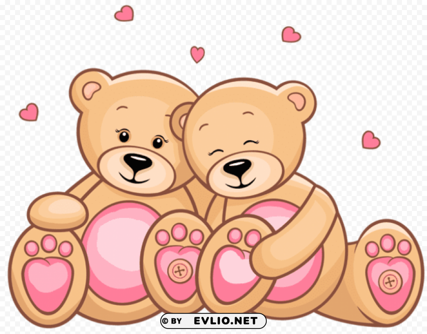 valentines day teddy couplepicture Isolated Object with Transparency in PNG