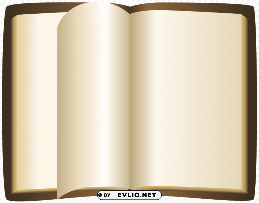 brown open book PNG Image with Isolated Artwork