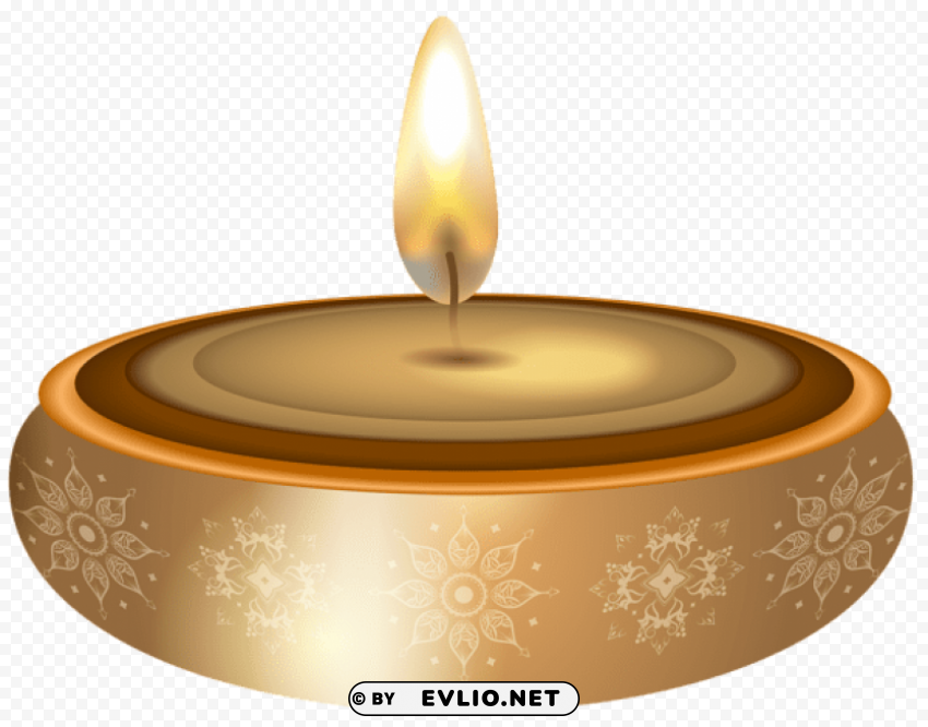 diwali gold candle HighResolution Isolated PNG Image