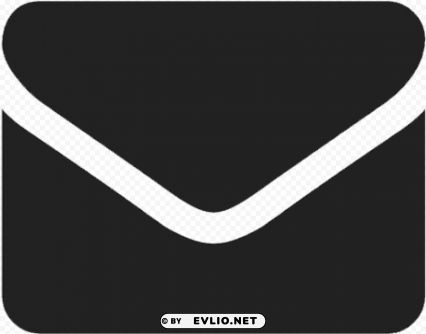 email flat icon black Isolated Element on HighQuality Transparent PNG
