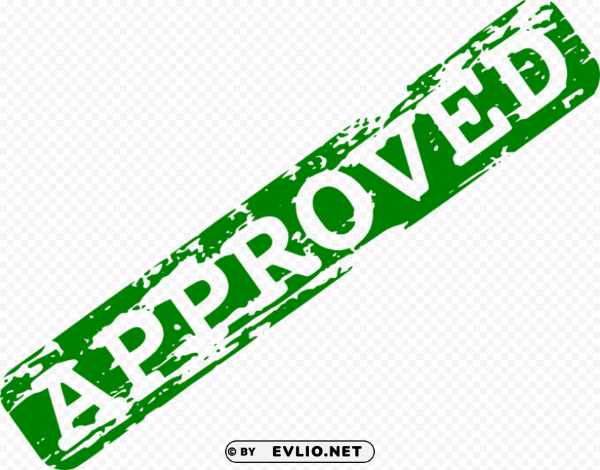 green approved stamp PNG for free purposes