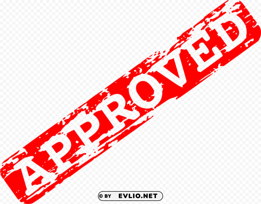 red approved stamp PNG for Photoshop