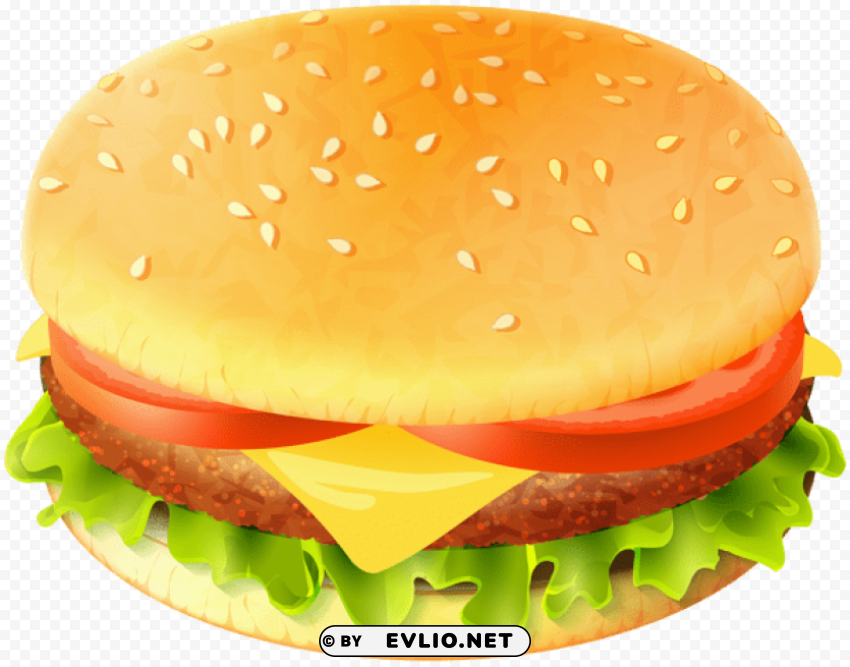 Burger Clear Background Isolated PNG Illustration