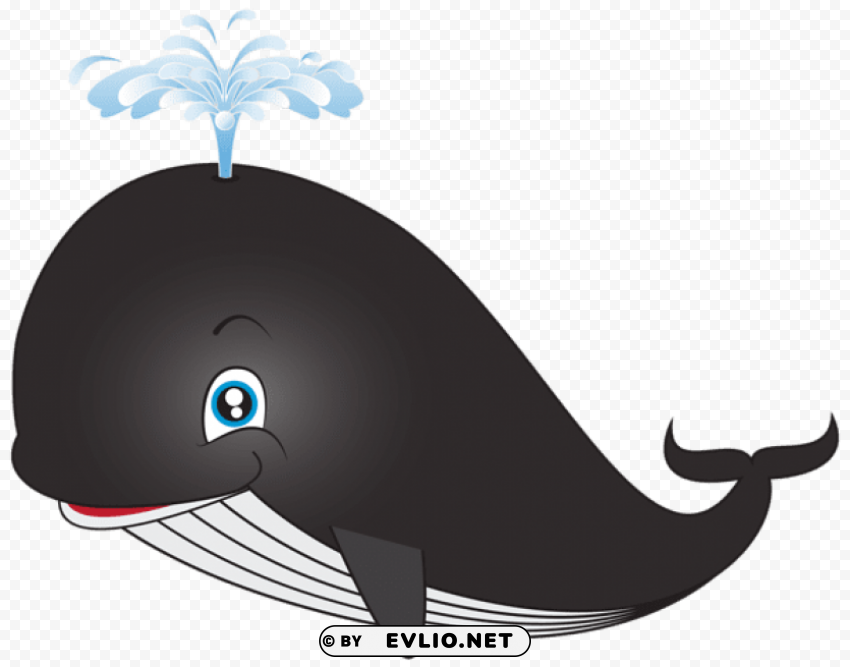 whale cartoon clip-art Clear Background Isolation in PNG Format