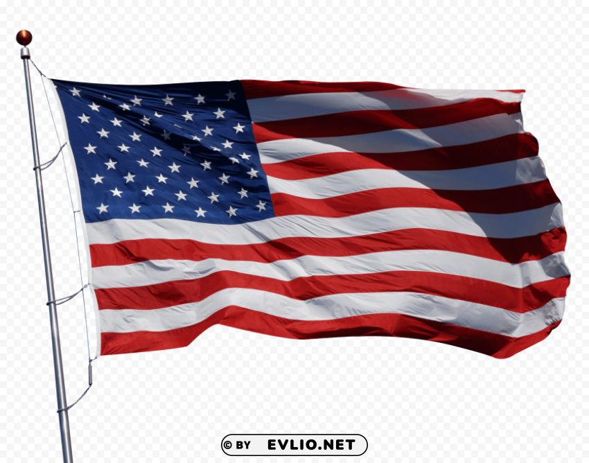 America Flag Isolated PNG Object With Clear Background