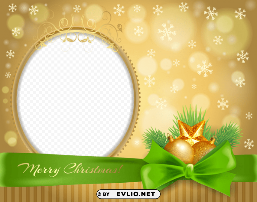 christmas goldframe PNG graphics with clear alpha channel collection