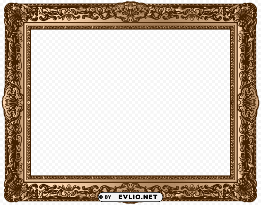 classic bronze picturesframe Isolated Icon on Transparent PNG