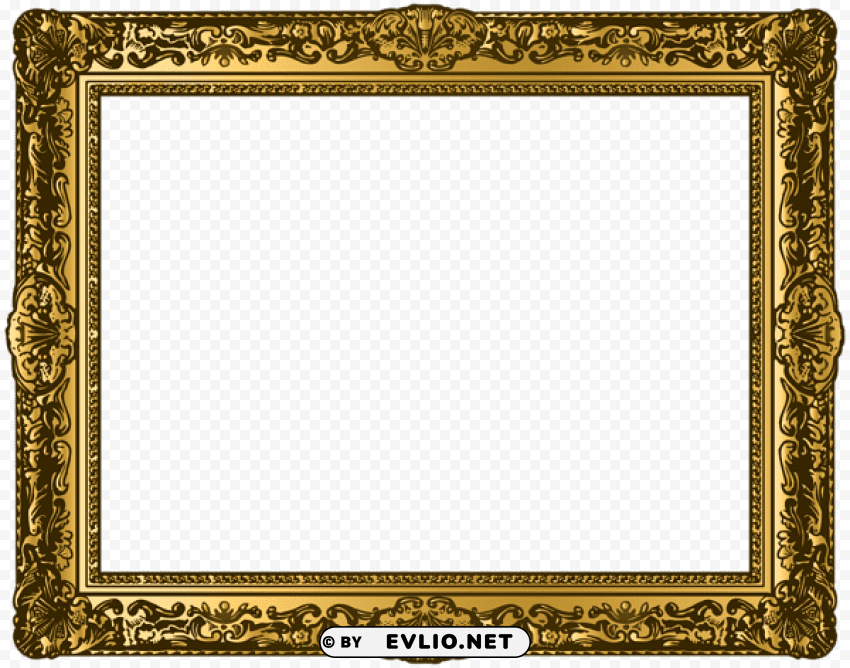 classic gold picturesframe Isolated Icon in Transparent PNG Format