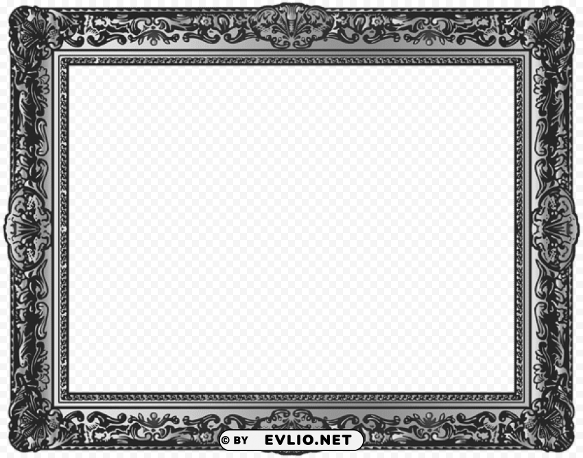 classic silver picturesframe Isolated Icon on Transparent Background PNG