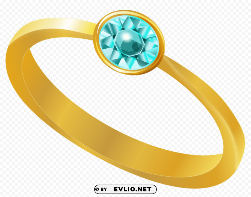 gold ring with blue diamond PNG images with clear alpha channel clipart png photo - a012be39