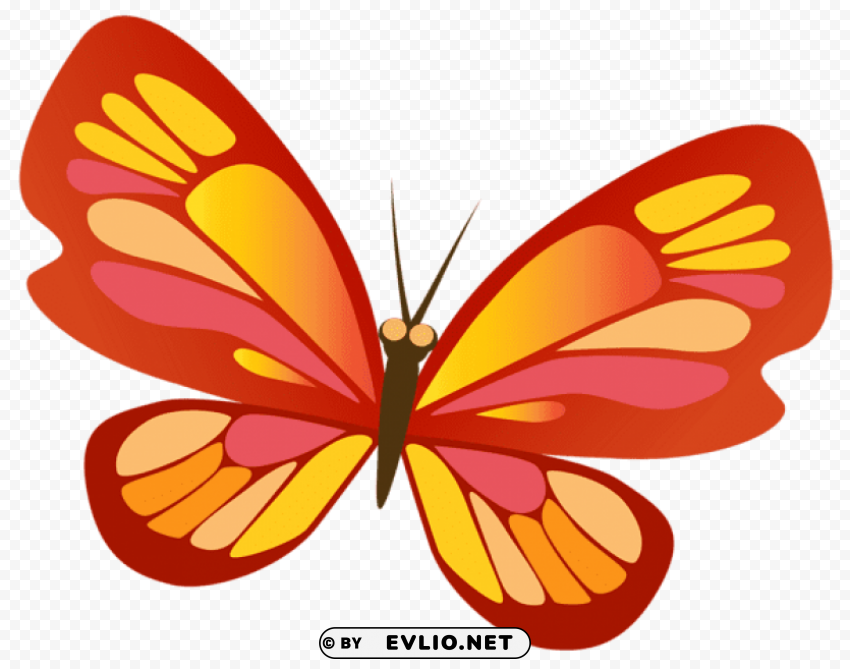 butterfly with red PNG Image with Isolated Transparency clipart png photo - 47af9b94
