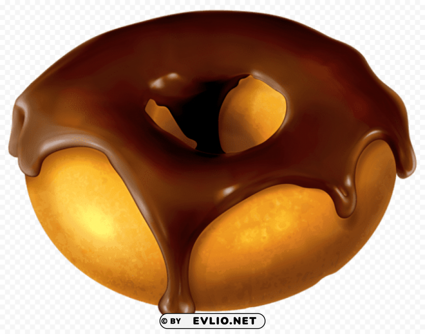 donut with chocolatepicture Transparent Background Isolated PNG Illustration