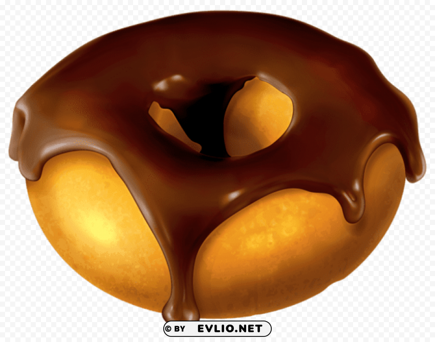 Donut With Chocolatepicture Transparent Background Isolated PNG Illustration