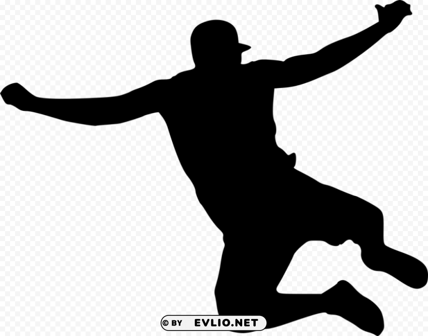 happy jump silhouette PNG Image with Clear Isolated Object