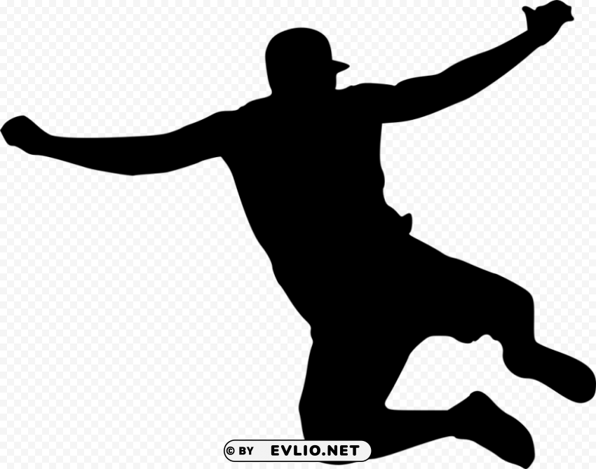 Happy Jump Silhouette PNG Image With Clear Isolated Object