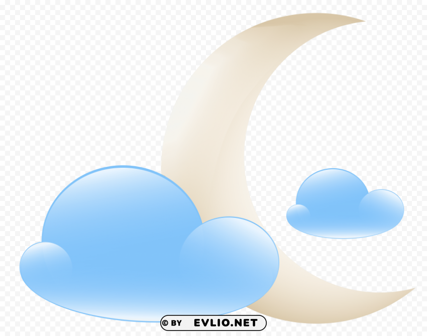 moon with clouds weather icon PNG graphics with clear alpha channel broad selection
