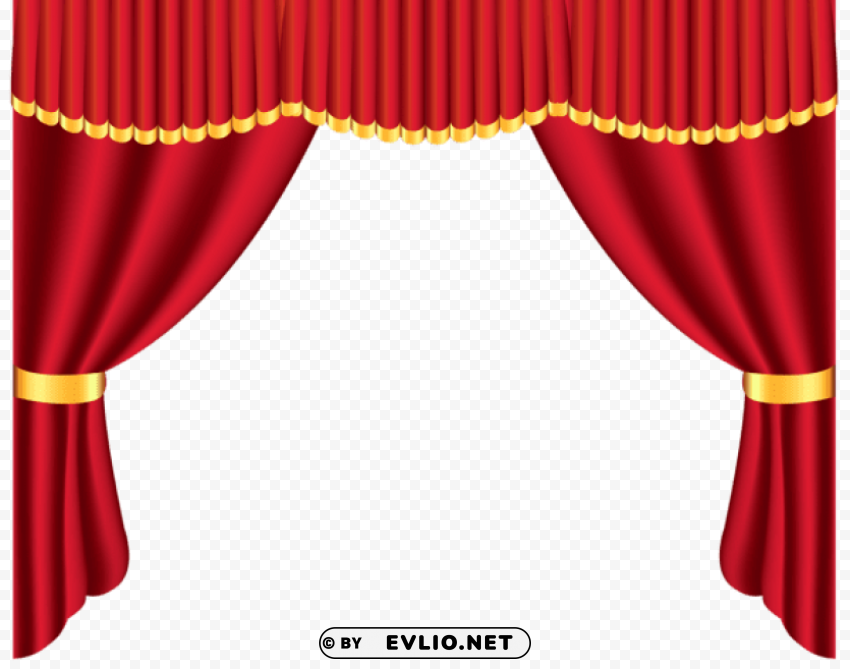  red curtain Isolated Element with Transparent PNG Background