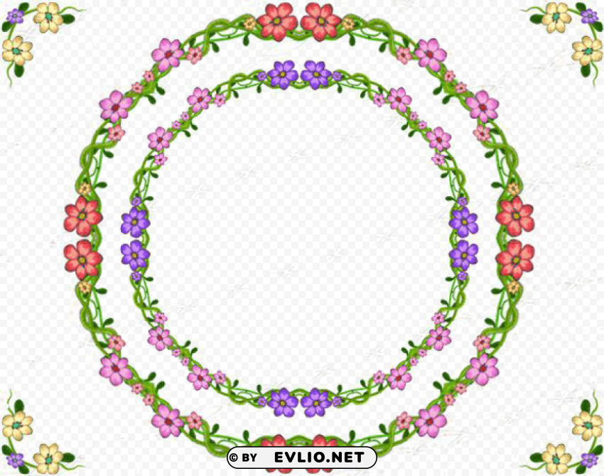 garland frame PNG with Isolated Transparency