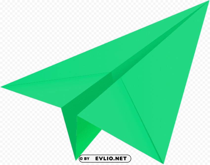 green paper plane Free transparent background PNG