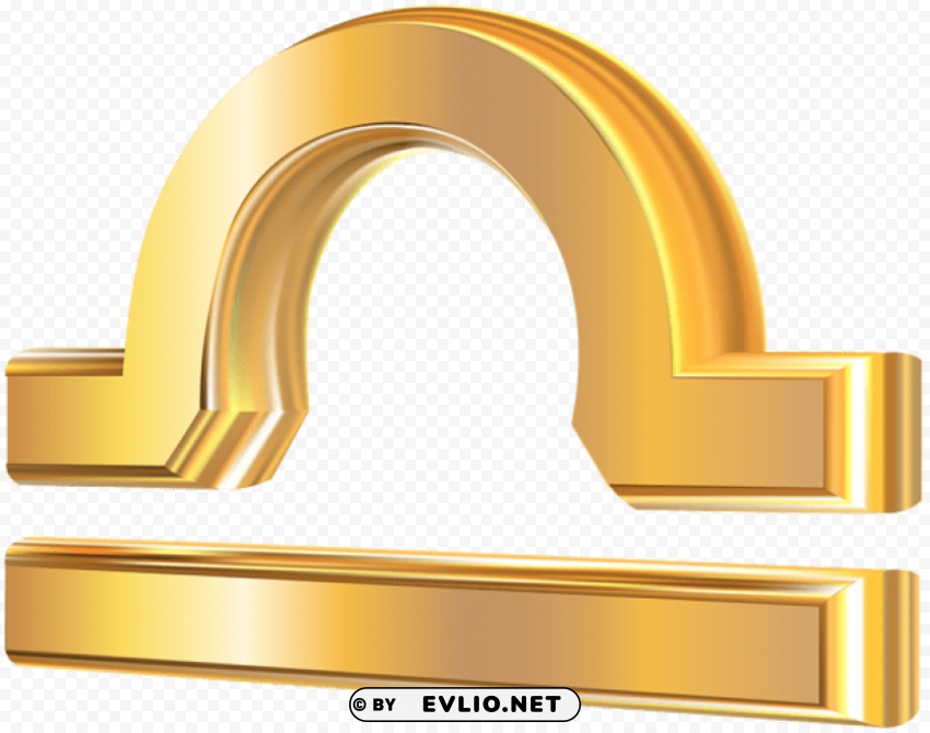 libra 3d gold zodiac sign Isolated Item in HighQuality Transparent PNG