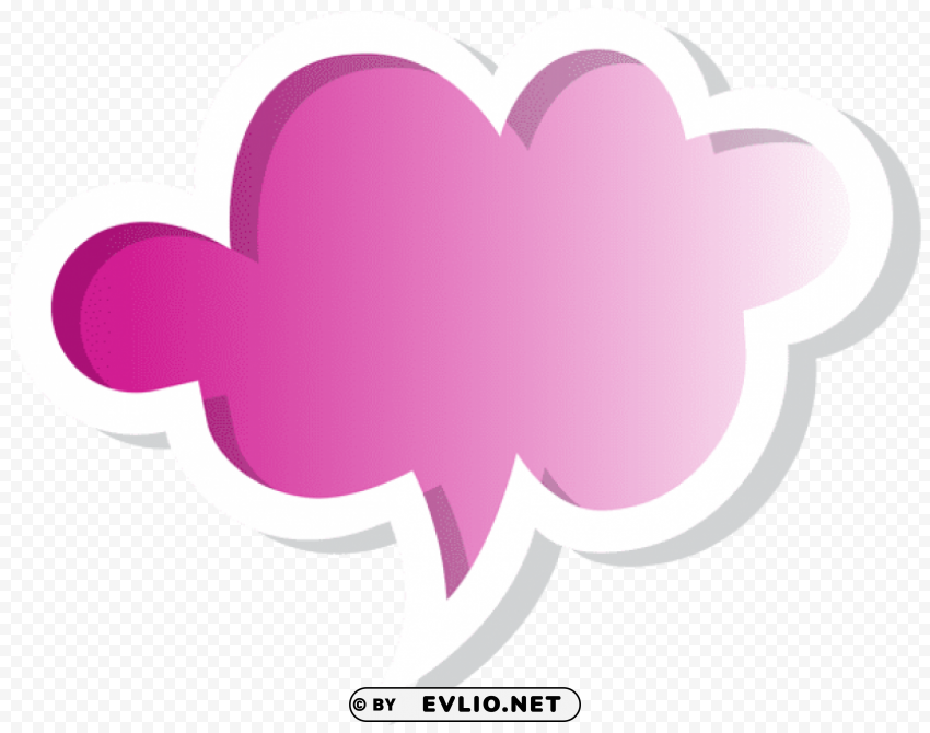 speech bubble cloud pink PNG images with transparent overlay