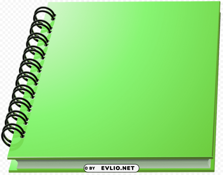 spiral notebook green Clear Background PNG Isolation