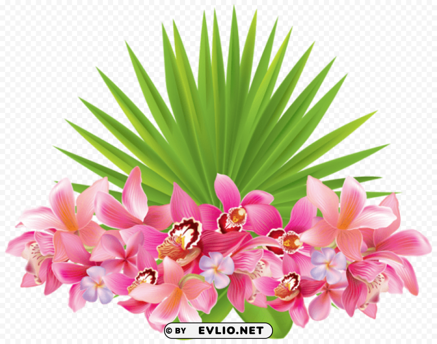 tropical flowers Transparent Background PNG Isolated Icon clipart png photo - cf0c87b1