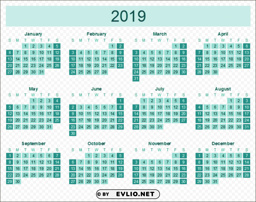calendar 2019 green Clear Background PNG Isolation