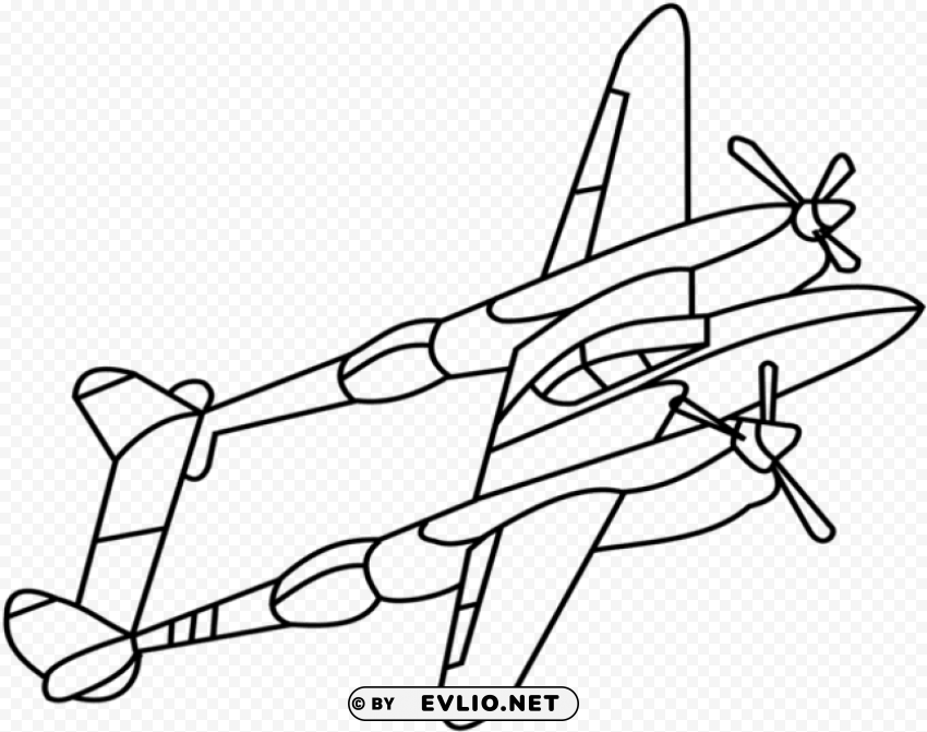 dibujo de avion ww2 Clean Background Isolated PNG Image